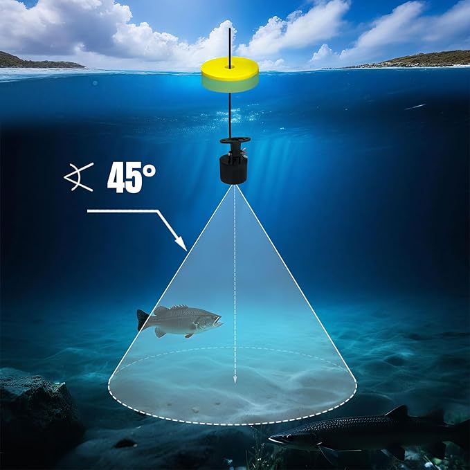 Portable Fish Finder Ice Kayak Fishing Gear Water Depth Finder Handheld Fishfinder with Sonar Transducer and LCD Display