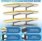 Kayak Storage Rack, Heavy-Duty Freestanding Kayak Racks for outdoor and Indoor storage, Kayak Stand for Garage, Rust-Proof Powder Coated Steel Kayak Holder for Canoes, Surfboards, Paddleboards,