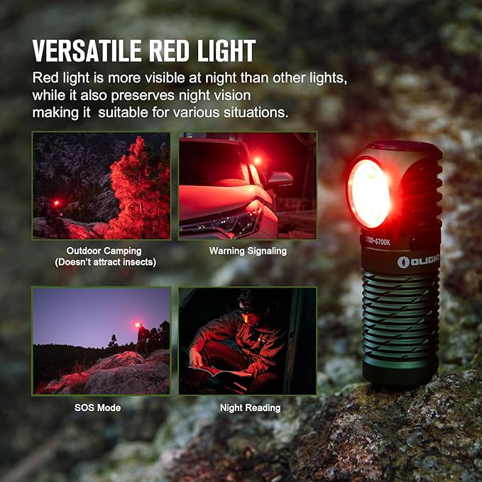 OLIGHT Perun 2 Mini Headlamp 1100 Lumens LED Head Flashlight, Rechargeable Headlight with Red Light Option, Great for Working, Hiking, Camping and Climbing (OD Green Cool Whtie Light: 5700~6700K)