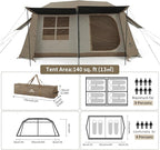 Naturehike Village Instant Tent, 4 Person 8 Person Camping Tent with Full Rainfly, Waterproof Large Cabin Tents for Car Camping