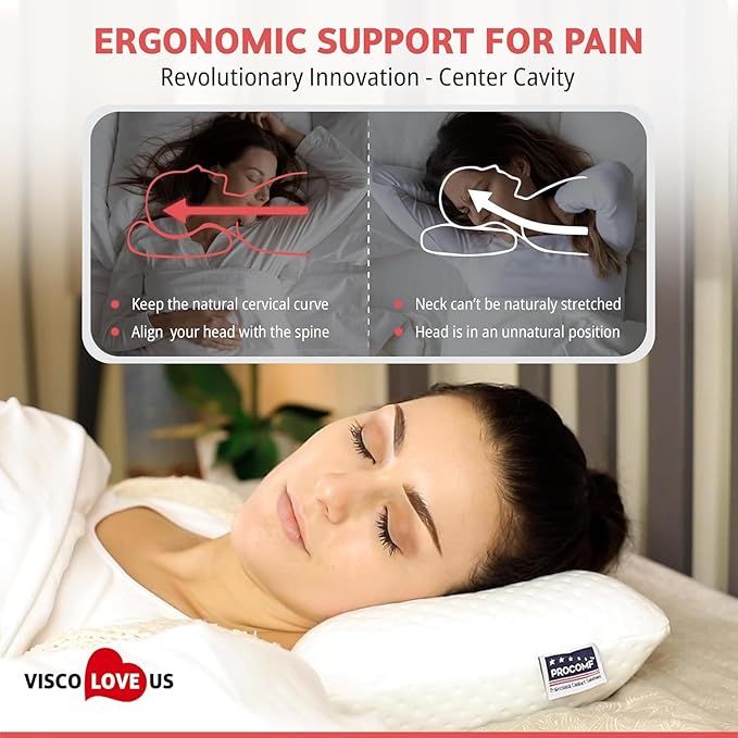 Travel & Camping Pillow - Comfortable Memory Foam Travel Small Pillow - Backpacking Pillow Easy to Carry Portable Bag Ideal for Airplane & Car Travel Pillows (White)