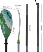 Adjustable Kayak Paddle with Carbon Shaft and PP Blade Available in 220-230/220-240/230-250cm Floating Lightweight Kayak Oars with Original Pattern
