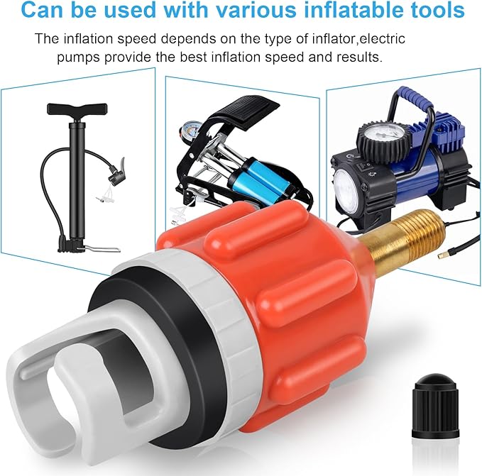 3 Pcs Paddle Board Pump Adapter, Premium Inflatable Boat SUP Pump Adaptor, Conventional Air Adapter Quickly Inflation, SUP Air Adapters for Stand-Up Paddleboard and Kayak