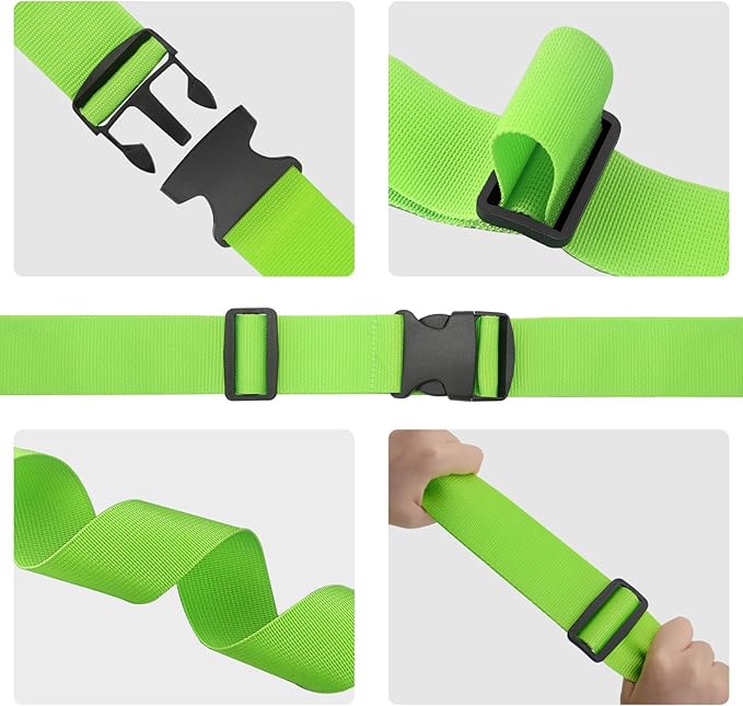 BILIONE 4 Pack Luggage Straps 79" Long Belts Keep Suitcase Secure While Traveling, TSA Approved Add a Bag Premium Accessory for Travel Bag Closure (4 Pcs Black)
