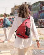 WATERFLY Sling Bag Crossbody Backpack: Over Shoulder Daypack Casual Cross Chest Side Pack (Large, Red)