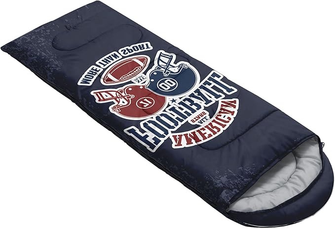 Kids Sleeping Bag for Boys Girls,Rocket Moon Print-Lightweight Warm Portable Outdoor Indoor-Waterproof Cold Weather Resistant Sleeping Bag for Camping Hiking