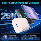 Super Fast Charger Type C, 25W USB C Wall Charger Fast Charging for Samsung Galaxy S26 Ultra/S26/S26+/S25 Ultra/S25/24 Ultra/S24/S23 Ultra/S22 Ultra with 6.6FT Long Android Type C Charger Cable 2Pack