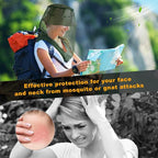 South to East Premium Mosquito Head Net for Insect, 2 Pack, Fly & Bug Protection | Ultra Large & Long, Extra Fine Holes for Camping, Hiking, Fishing, Gardening, Safari, Fits All Hats, Green