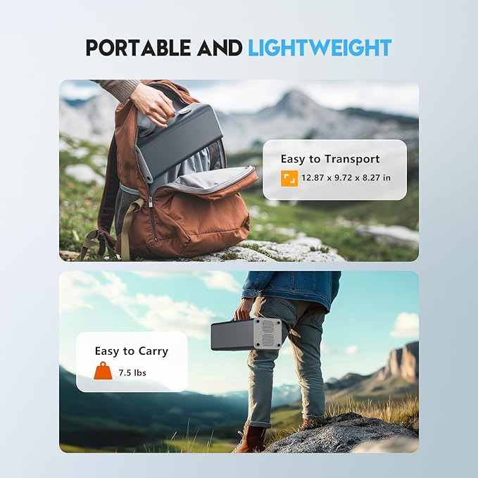 300W Portable Power Station, 299.7Wh Power Bank with AC Outlet, Dual Way 65W PD/USB-C Port, Laptop Charger Battery Pack Power Supply, Solar Generator for Camping Home Emergency