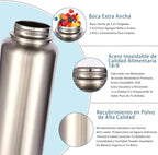 Volhoply Insulated Water Bottles Bulk 8 Pack, 40 oz Stainless Steel Sports Bottle with Paracord Handle & Spout Lid, Vacuum Metal Travel Water Cups with Wide Mouth,Reusable Large jug(Silver,8 Set)