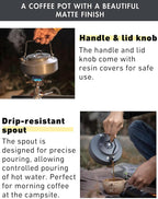 CAMPINGMOON 0.8L Camping Kettle Coffee Tea Pot Portable Ultra-Light S800