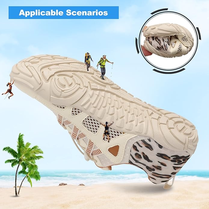 L-RUN Barefoot Water Shoes Women Mens Aqua Sock Athletic Hiking Water Sports Shoes for Swim Beach Pool Sand Diving Walking