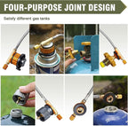 Bestfire Propane Burner, 72,000 BTU Single Burner Gas Stove for Outdoor Cooking, Windproof Camping Stove with Piezo Ignition, Extended Hose & 3 Adapters, Portable with Carrying Bag