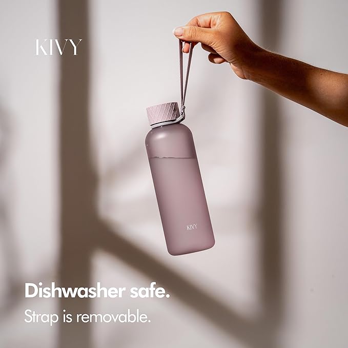 KIVY Slim Water Bottle 22oz [Lightweight & Shatterproof] - Reusable Tritan Water Bottle - Leak Proof Bottle for Women & Men - Water bottle no straw - Dishwasher Safe Water Bottle BPA Free - Purple