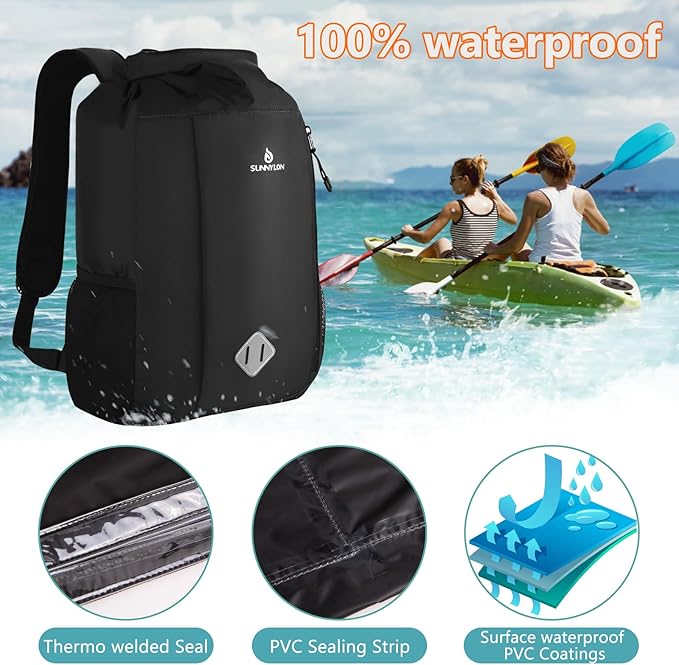 Dry Bag Backpack, 20L Dry Bag Waterproof with Waist Pouch and Phone Case,Roll top Dry bag for kayaking,Marine dry bag for Kayaking, Beach, Rafting, Boating, Hiking, Camping and Fishing