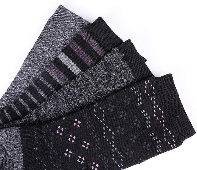 EnerWear 4 Pack Women's Merino Wool Outdoor Hiking Trail Crew Sock