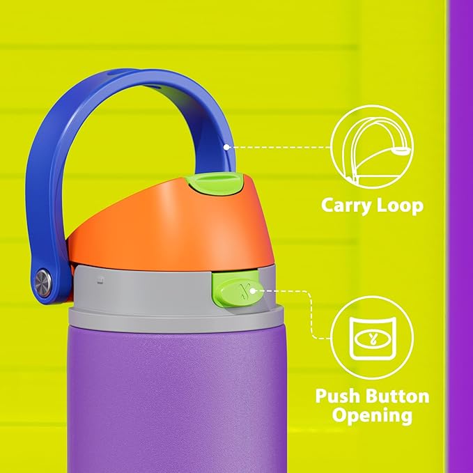 32 oz Insulated Water Bottle for Women: Meoky Stainless Steel Metal Water Bottle with 2-in-1 Straw and Spout Lid - Leak Proof, Cold for 24 Hours, Protective Silicone Base, BPA-Free for School, Violet