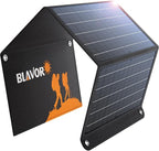 BLAVOR 30W Solar Charger USB-A QC3.0 24W USB-C DC 30W Outputs, Foldable Solar Panel for Camping, IPX4 Waterproof, Solar Battery Charger Compatible with Solar Generators, Phones, Tablets