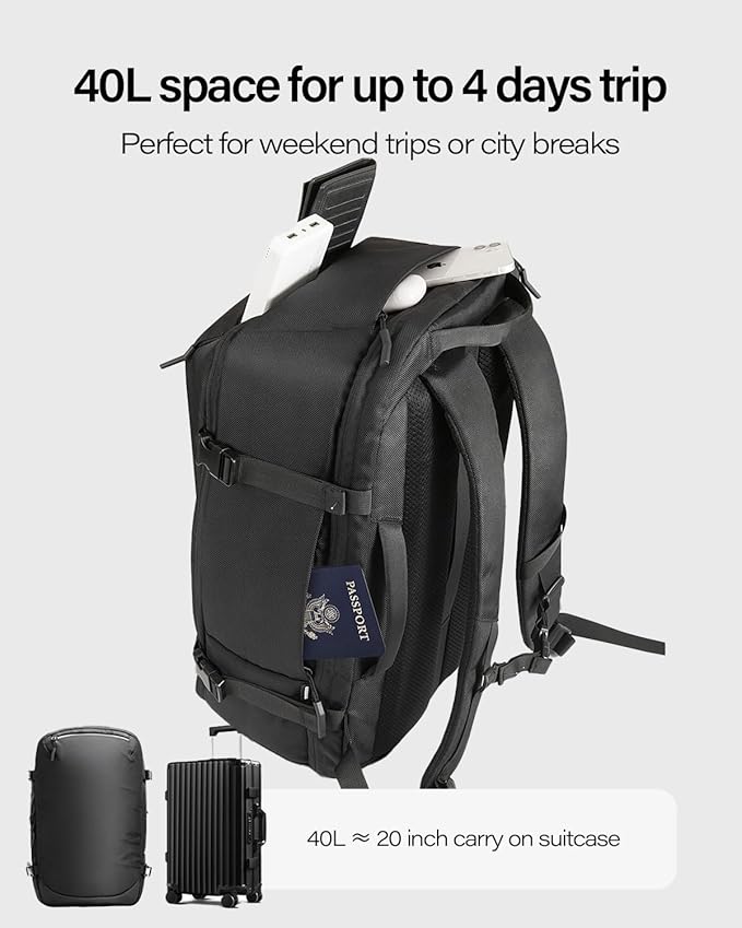 GHERSON Travel Laptop Backpack, TSA Friendly Flight Approved Carry-on Luggage,Water-resistant Lightweight Business Rucksack，Durable Large Weekender Bag Daypack Fits 17.3 Inch Laptop
