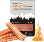 Ferro Rod Companion,High Resin Fatwood Fire Starter 4 Sticks,Waterproof Natural Tinder for Flint, Survival Gear Kit for Hiking, Camping, Bushcraft, Emergency Supplies