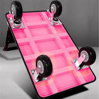 Flatbed cart Folding Pink Lightweight Platform Truck with 4" Rubber Casters Utility Push Carts for Luggage Moving