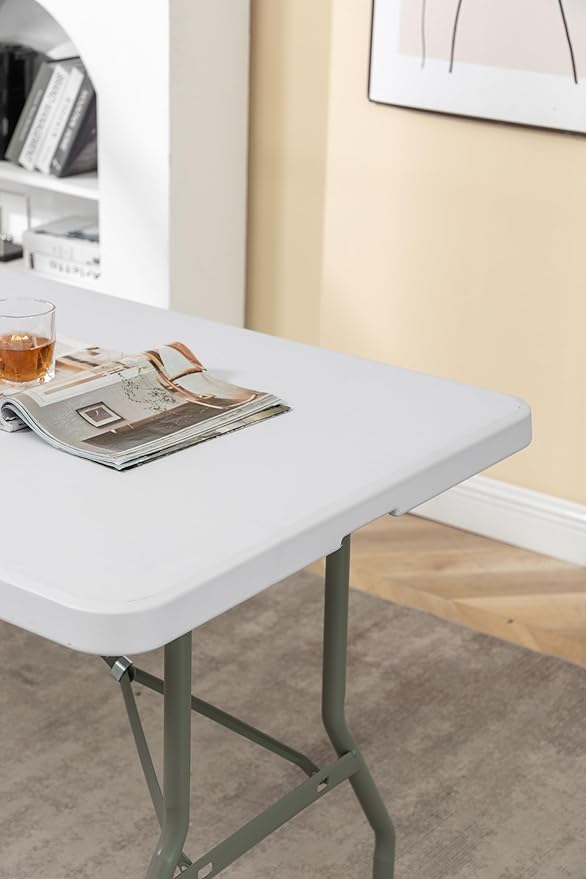 BTEXPERT Set of 2, Event Folding Utility Table 6 Foot 72"x 29.5" Heavy Duty Portable Indoor Outdoor Picnic Camping Office Home Party Wedding Tailgating White