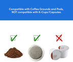 Elite Gourmet EHC111A Personal Single-Serve Compact Coffee Maker Brewer Includes 14Oz. Stainless Steel Interior Thermal Travel Mug, Compatible with Coffee Grounds, Reusable Filter, Black