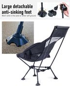 iClimb Ultralight Compact Camping Folding Beach Chair with Anti-Sinking Large Feet