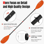 Kayak Paddle Carbon Fiber Shaft and Reinforced Nylon Blade, Adjustable Kayaking Oars, 3 Piece, 230-250 cm/90-98 Inches,210-230 cm/82-90 inches
