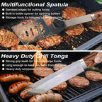 POLIGO 22PCS Heavy Duty BBQ Grill Accessories Set, Non-Slip Grill Tools for Outdoor Grill Set Thicker Stainless Steel Grill Utensils Set, Deluxe Grilling Tools Set in Aluminum Case Ideal Gifts for Men