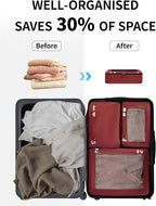 ECOHUB 7 Set Packing Cubes Tear-Resistant Luggage Packing Organizers with Number Icon for Travel Accessories Luggage Suitcase Machine Washable Packing Cubes (Red)