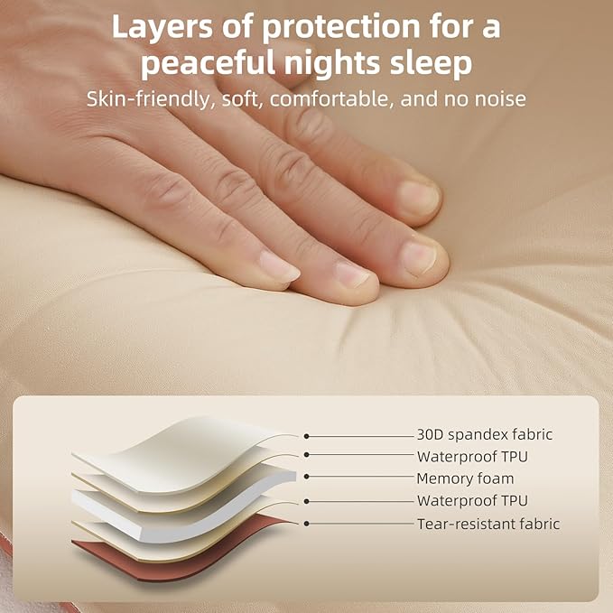 Full Self Inflating Sleeping Pad Built-in Electric Pump, 3.14" Thick Air & Memory Foam Camping Mattress, 2 Person Outdoor Camping Mat for Rooftop Tent Car Truck Van Car Traveling Double