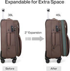 Hanke 28 Inch Luggage Softside Expandable Suitcases with Spinner Wheels, Travel Checked Luggage for Women Men(Coffee)
