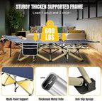 YELLOW JACKET Folding Camping Cot for Adults,600LBS Max Load,28" Wide Sleeping Cot with Removable Thick Mattress Portable Foldable Camping Bed with Carry Bag for Camp,Home,Office,Travel,Blue