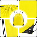 Grneric Drawstring Backpack Bulk 70Pcs String Backpack Drawstring Bags Cinch Bag Sackpack for Men Women Gym(Yellow)