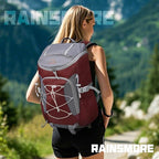 RAINSMORE Foldable Hiking Backpack for Women Men Packable Camping Backpack 40L Waterproof Hiking Daypack Bag Lightweight Collapsible Daypack for Travel Trekking Mountaineering Large Capacity Red