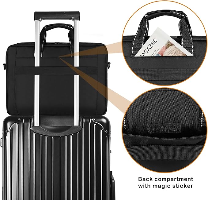 15.6-16.2 inch Waterproof Protective Laptop Messenger Briefcase with Adjustable Shoulder Strap Men Women Travel/Business Bag Compatible with Macbook Pro 16 inch A2141/A2485