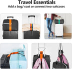 BILIONE Add a Bag Luggage Straps 4 Pack, Adjustable Bungee Elastic Belt to Connect Two Suitcases, Secure Carry On & Travel Essentials (Rainbow)