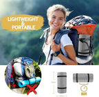 ONTYZZ Double Ultralight Inflatable Sleeping Mat 2 Person Camping Sleeping Pad Waterproof Sleeping Pad Built-in Foot Pump for Camping, Grey