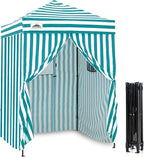 EAGLE PEAK Flex Ultra Compact 5x5 Pop-up Canopy, Sun Shelter, Changing Room, Portable Privacy Tent for Pool, Fashion Photoshoots, or Camping, White/Light Blue