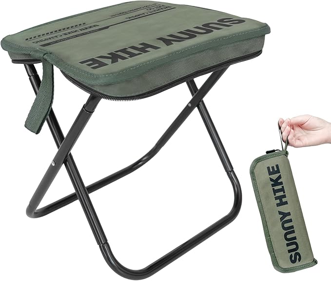 Folding Camping Stools for Adults Portable, Collapsible Stool with Carry Bag, Outdoor Chairs for Travel Walking Hiking Fishing Picnic Barbecue(Green)