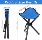 Small Travel Folding Camping Stool,17 Inch Folding Outdoor Tripod Seats Blue Portable Camping Stool for Garden Planting Party Hiking Golf Mountaineering Picnic Beach