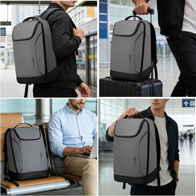 FUTURE AESTHETICS Business Smart Backpack Waterproof for women,men,Fight Approved Durable Backpack suitable as overnight and travel backpack (Grey)
