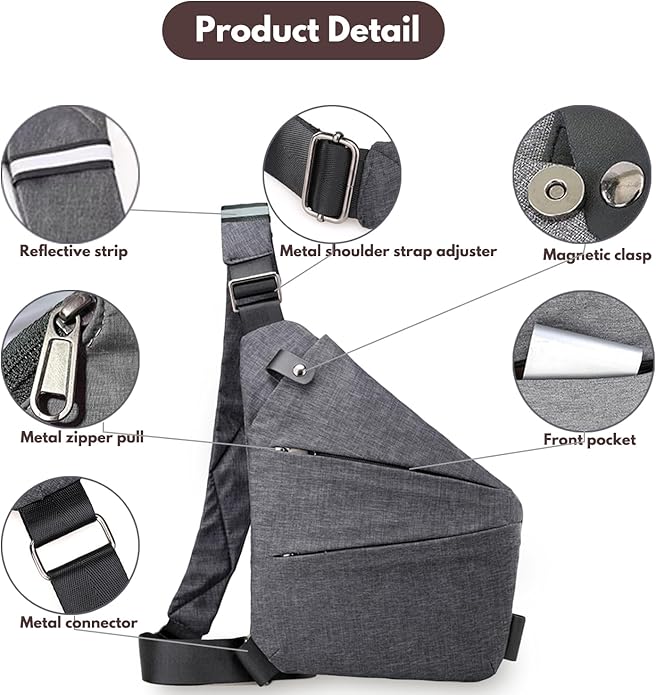 Anti Theft Travel Bag,Anti Theft Crossbody Bag, Sling Bag Travel Crossbody Bag for Women Men