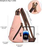 KL928 Canvas Sling Bag - Small Crossbody Backpack Shoulder Casual Daypack Rucksack for Men Women(Large Version)