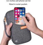 defway Passport Holder Travel Wallet - Family Passport Holder of 4, RFID Blocking Passport Wallet for Men Women, Travel Essentials for Flying, GREY