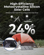 BigBlue 20W Portable Solar Panel with Kickstands, USB-A and USB-C(5V/2.4A per Output), Solar Panel Charger for Camping, Higher Efficiency, IP65 Waterproof, Compatible with Phones, Tablets, Power Bank