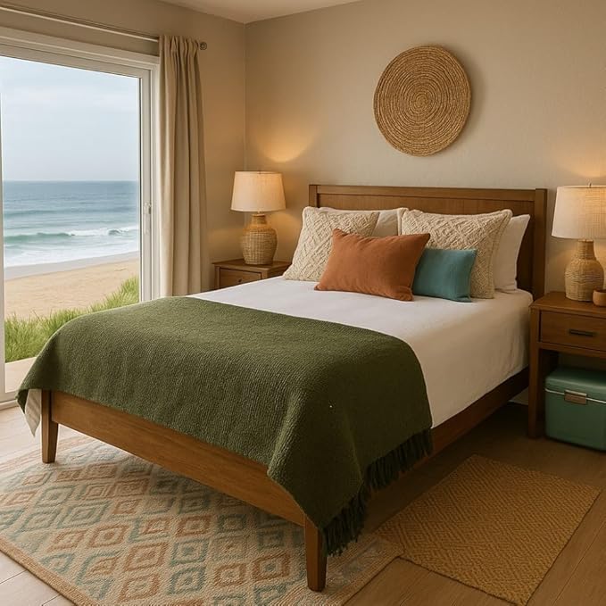 Open Road Goods Solid Color Mexican Yoga Blanket – Large Handwoven Throw for Yoga, Beach, Camping or Home – Soft and Durable Cotton Blend