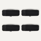 Amazon Essentials 4-Piece Packing Cubes Travel Accessories Set, Luggage Organizer with Double Zipper, Mesh Top, 100% Polyester, Slim, Black (Previously Amazon Basics)