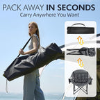 Oversized Camping Chairs for Adults - Heavy Duty Padded Outdoor Folding Lawn XL Camp Chair with Cup Holder Cooler Pockets for Outside Sports Beach Fishing Garden Portable Supports 500lbs, Grey